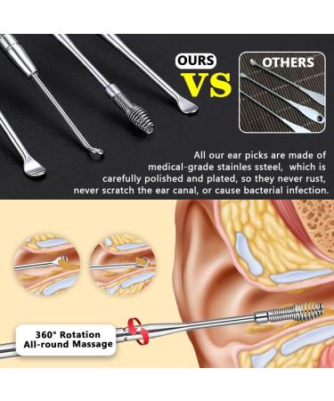 Professional 9 PCS Blackhead & Earwax Removal Kit - Stainless Extractor & Pimple Popper Tools Set with Cleaning Brush and Storage Box - Buy Online on GoSupps.com