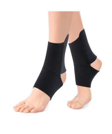 THX4Copper ankle bandage foot bandage ankle (1 pair) light breathable compression socks for plantar fasciitis sport and stabilization of the ankle m m black
