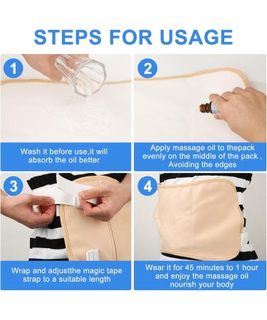 4-Hour Comfortable Reusable Castor Oil Pack for Belly Neck & Chest - Fatigue Relief Massage Belt (Khaki) | International Shipping - Buy Online on GoSupps.com