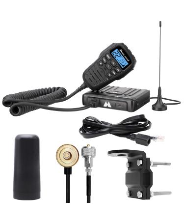 Midland  MXT275VP4-15 Watt GMRS MicroMobile Two Way Radio - ATVs UTVs and Other Off-Road Vehicles - Overlanding Gear - Extended 3dB gain Roll Bar Mount Antenna Microphone Extension Cable