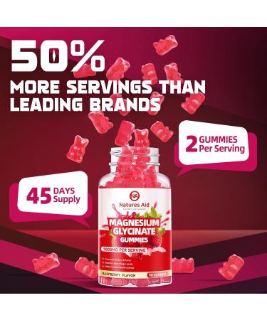 Magnesium Glycinate Gummies 1000mg - Sugar Free Magnesium Potassium Supplement with Vitamin D B6 CoQ10 for Calm Mood & Sleep Support - 90 Raspberry Gummies. Raspberry 90 Count (Pack of 1) - Buy Online on GoSupps.com
