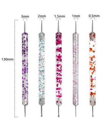 5-Piece Nail Puncture Pencil Set - Double-Sided Nail Art Tools for DIY Designs | Dotting Tools & Nail Brushes for Manicure - Buy Online on GoSupps.com