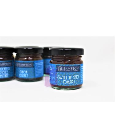 Hampton Chutney Gift Set - 6 x 35g Mini Jars for Food & Cheese Pairing | Tomato Onion, Bramley Apple, Caramelised Onion | Savoury Treat Accompaniment - Buy Online on GoSupps.com