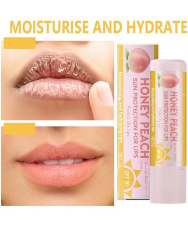 3 Pack Peach Color Changing Lip Balm Long Lasting Lip Gloss Colorful Magic Moisturizing Makeup Peach flavor moisturizing lip balm 5g - Buy Online on GoSupps.com