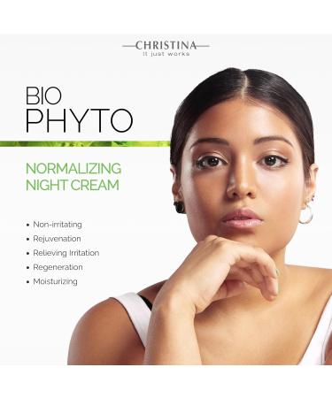 Buy CHRISTINA Bio Phyto Normalizing Night Cream - Hyaluronic Acid & Vitamin E for Oily/Combination Skin - Stress Reducing & Barrier Strengthening - 75ml - International Shipping Available - Buy Online on GoSupps.com