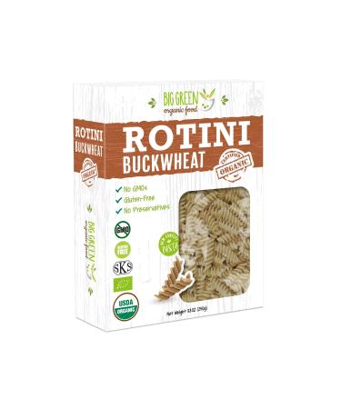Big Green Organic Food- Organic Buckwheat Rotini, 8.8oz, 100% buckwheat, Gluten-Free, Non-GMO, Vegan (1)