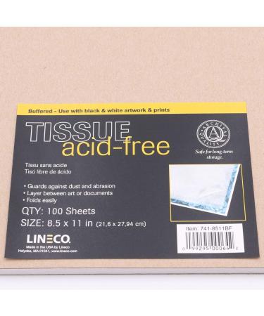 Lineco Buffered Acid-Free Interleaving Tissue 8.5x11 Pack of 100. Extends The Life of Paper Photographs Textiles and Artifacts. Use for Photographs Black & White Color Albumen Prints. Set of 1 (8.5x11) Translucen... - Buy Online on GoSupps.com