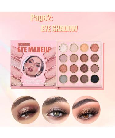 Makeup Book Palette - Blendable Highlighter Powder Long Lasting - Bronzing Makeup Book Style | for Beginner Girls Birthday Valentine's Day Wedding Dating Party - Buy Online on GoSupps.com