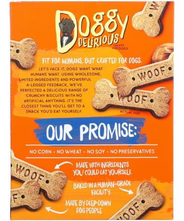 Doggy Delirious Natural Dog Treats Peanut Butter Bones - 16 oz - Buy Online on GoSupps.com
