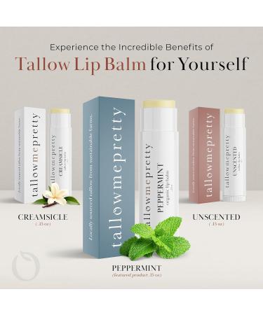 Peppermint Lip Balm Ultra-Soothing Deeply Hydrating Tallow Lip Balm with Grass Fed Beef Tallow Beeswax Jojoba Oil & More Non Toxic Lip Care Made in the USA 0.15 Oz. Peppermint 1 Count (Pack of 1) - Buy Online on GoSupps.com