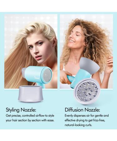 Portable Ionic Hair Dryer with Diffuser & Nozzle | Fast Drying Low Noise Lightweight Travel Hair Dryer - Shop Now - Buy Online on GoSupps.com