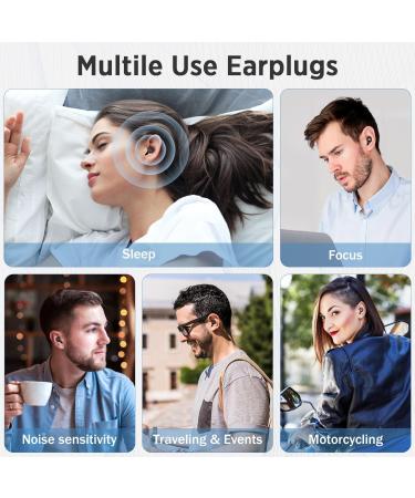Doperock Ear Plugs for Sleeping | Noise Reduction & Snoring | Silicone Earplugs with 8 Tips (XS/S/M/L) & Case | 28dB Noise Cancelling (Black - Buy Online on GoSupps.com
