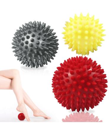 Hedgehog ball massage ball set of 3 different degrees of hardness ball with knobs for back legs feet & hands muscle massage