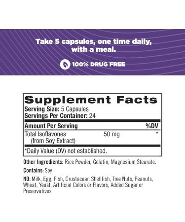 Natrol Soy Isoflavones 50mg Capsules - Menopause Relief - 120 Count (Pack of 2) - Buy Online on GoSupps.com