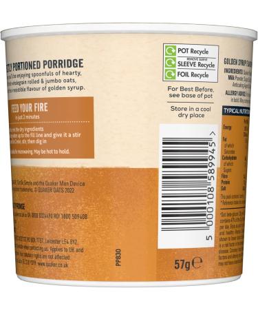 Quaker Oat So Simple Golden Syrup Porridge Pots 57 g (Pack of 24) - Buy Online on GoSupps.com