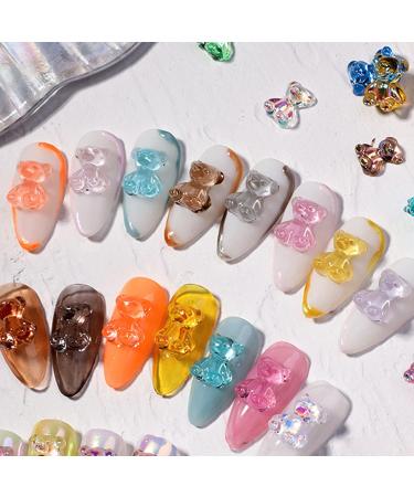 100 Pcs Gummy Bear Nail Charms - Nail Art Decoration for Acrylic Nails - DIY Jewelry Making (10 Colors) - Buy Online on GoSupps.com