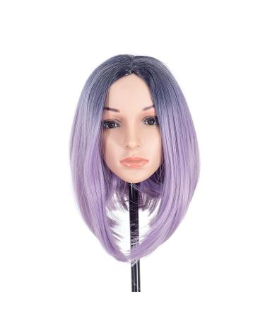 SWACC Ombre Short Hair Bob Wig in Lavender Purple - Synthetic Cosplay Wig for Women and Kids with Wig Cap - Buy Online on GoSupps.com