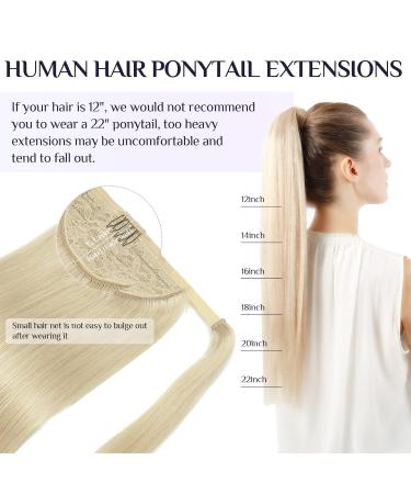 Doores Platinum Blonde Ponytail Hair Extension - 45cm 80g Remy Clip-In Straight Braid - Real Hair #60A - Buy Online on GoSupps.com