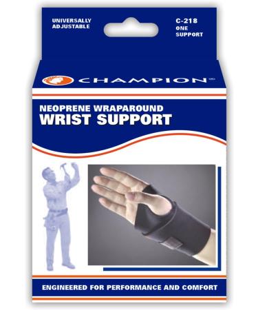 Buy CHAMPION Compression Reversible Neoprene Wrist Support Wraparound - Black | International Shipping Available - Buy Online on GoSupps.com