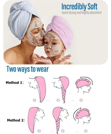 Sackei Microfiber Hair Drying Towel Wrap - Super Absorbent Hair Turban for Kids and Women - Anti Frizz - Purple, Medium Size - Buy Online on GoSupps.com