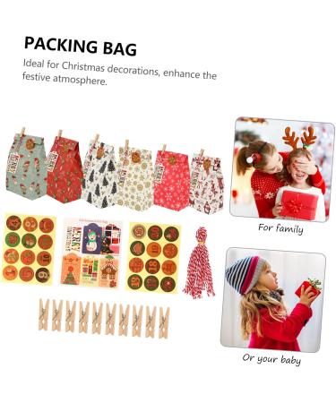 Hohopeti Candy Bag 1 Set Christmas Paper Bag Set Calendar Christmas Treat Calentador Hanging Bag Packing Bag Candy - Buy Online on GoSupps.com