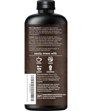 Micro Ingredients MCT Oil Organic 32 fl oz | C8 + C10 from 100% Virgin Coconut | Natural Fuel for Brain Energy & Ketone Production | Great for Coffee Tea & Protein Shakes | Unflavored Keto Vegan 32 fl oz (Pack of 1) - Buy Online on GoSupps.com