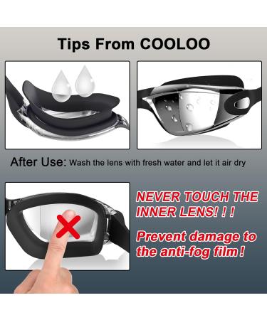 Cooloo Swimming Goggles for Men | 2-Piece Set with UV Protection Anti-Fog & Adjustable Belt | Comfortable Adult Swim Goggles - Blue & Black Mirrored Lens - Buy Online on GoSupps.com