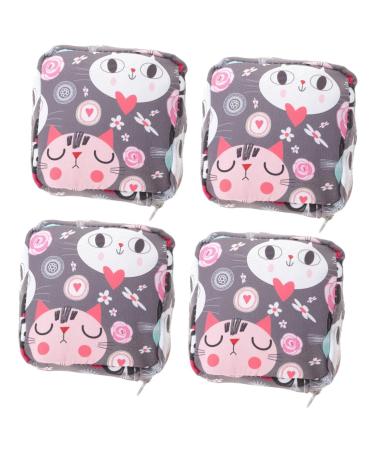 Lurrose 4 pieces aunt's towel-storage bag travel hygiene bag period wet pocket bag for menstruation pillow teen-pads pockets polyester women's bonded bag as shown x 4 pieces 13x13x4cmx4pcs