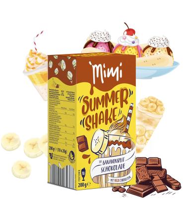 Mimi Summer Shake Banana Split Chocolate 8 x 200g 10 Servings - Easy to Make with Milk or Milk Substitute - Refreshing Summer Drink Soluble Powder for Family