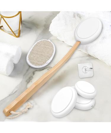 Magrimaxio Tecal Aid for Back - 7 Piece Back Brush Set with 4 Interchangeable Pads for Showering & Cream Application - Buy Online on GoSupps.com
