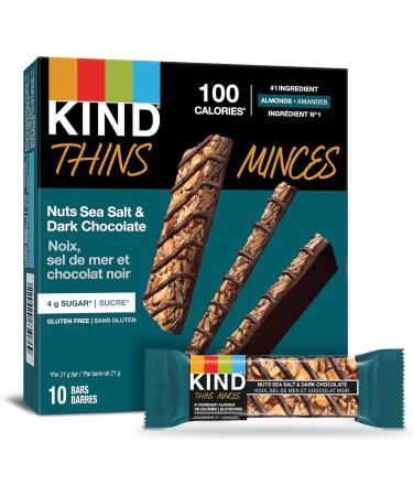 KIND THINS Nuts Sea Salt & Dark Chocolate Gluten Free Bars 21g Bar (60 Count) - Buy Online on GoSupps.com