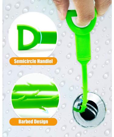 6-Pack Snake Drain Clog Remover Tool - 25 Inch Hair Cleaner for Sink & Tube - Green - Buy Online on GoSupps.com