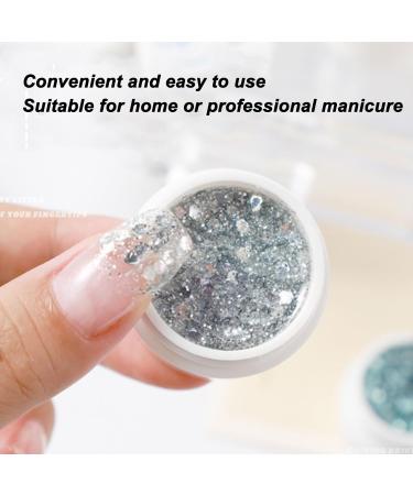 Saluaqui Reflective Metallic Shining Sequins Nail Gel Polish Set 8 Colors Glitter Professional Sparkly Effect Sequins Nail Gelfor Special Occasions Parties Everyday Look - Buy Online on GoSupps.com