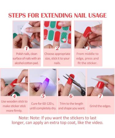 U-Shinein UV Gel Strips Semi-Cured Nail Wraps Self-Adhesive Gel Nail Strips Christmas Gel Nail Stickers Festival Manicure Nail Art Nail Decoration Long Lasting Nail Design Wraps 01 - Buy Online on GoSupps.com