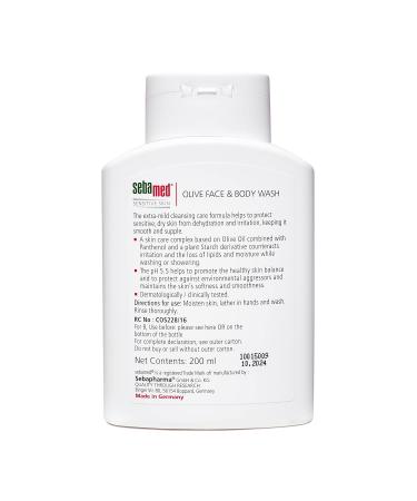 Buy Sebamed Olive Face & Body Wash 200ml - Gentle Hydrating Cleanser for All Skin Types - Free International Shipping - Buy Online on GoSupps.com