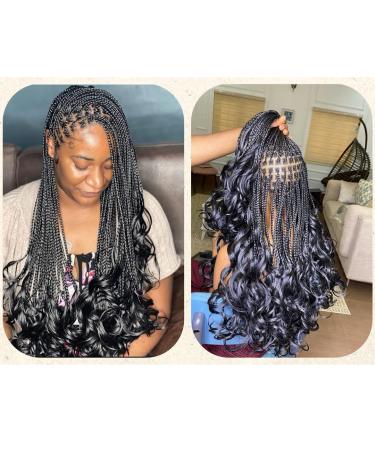 8 Packs 24 inch French Curly Braiding Hair in 1B - Pre Stretched Loose Wave Crochet Hair | Bouncy Yaki Braiding Extensions - Pack of 8 - Buy Online on GoSupps.com