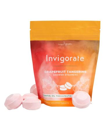 Aromatherapy Invigorate Shower Steamers by Hope Health (12 Count) Grapefruit Tangerine Essential Oils - Easily Dissolves Mess-Free Therapeutic Shower Tablets - Improve Your Mood & Relax Your Body