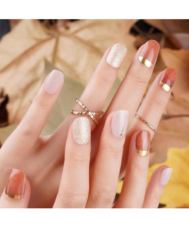 DANNI & TONI 28 Golden Luxe Gel Nail Polish Strips - Salon-Quality Manicure Stickers Set - Buy Online on GoSupps.com