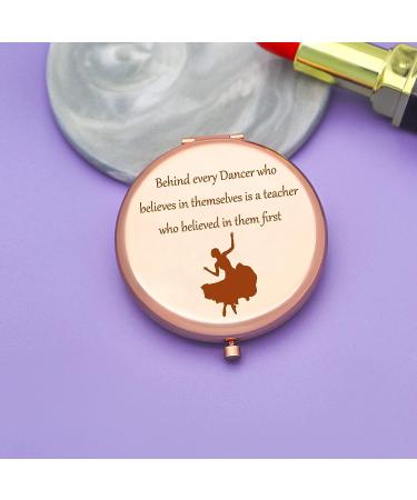 Jielahua Dance Teacher Appreciation Rose Gold Compact Mirror - Perfect Birthday, Retirement, and Thanksgiving Gift - Buy Online on GoSupps.com