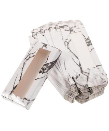 Minkissy 30pcs false eyelashes packaging box paper empty eyelash case eyelash storage box incorrect lash holder eyelash packaging travel container marble
