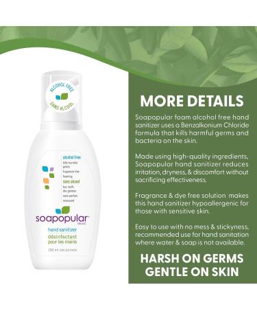 Soapopular Alcohol Free Foam Hand Sanitizer 0.15% Benzalkonium Chloride Hypoallergenic Fragrance Free Safer for Kids 100mL (Pack of 3) - Buy Online on GoSupps.com