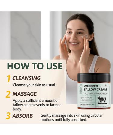 Grass-Fed Tallow Balm with Honey & Beeswax Deep Moisturizing Face & Body Cream Non-Comedogenic Fragrance-Free For Dry Sensitive Skin Calms Redness 4.2 oz 1PCS - Buy Online on GoSupps.com