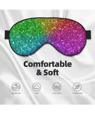 Colorful Glitter Print Sleep Eye Mask - Soft Blindfold with Elastic Strap for Travel & Night Sleeping - Buy Online on GoSupps.com