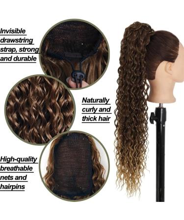Ponytail Extensions Long Wave Curly Drawstring Ponytail Extension for Black Women 26 Inch Synthetic Drawstring Ponytail Clip in Afro Curly Fake Hair Ponytail for Women (Color : 1B Size : 26inches) 26inches 1B - Buy Online on GoSupps.com