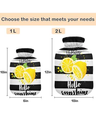 Shop Naanle Stripes Sunshine Lemon 2L Hot Water Bottle - Ideal for Bed Hand & Foot Heat Therapy | Pain Relief & Cold Therapy - Buy Online on GoSupps.com
