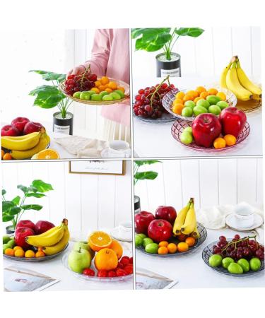 PRETYZOOM Home Fruit Tray 4pcs Snack Dried Multifunction Plates Fruits Small Household Candy Fruit Style European Trays Home 21X21CM Yellow - Buy Online on GoSupps.com