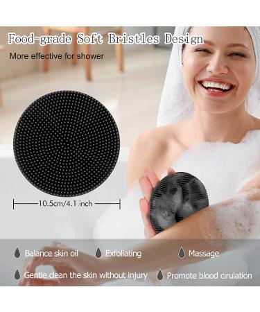 INNERNEED Food-grade Soft Silicone Body Scrubber Shower Brush - Gentle Exfoliating and Lather Well - Black - Buy Online on GoSupps.com