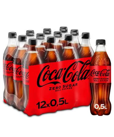 Coca -Cola Zero Sugar - caffeine -containing soft drink with original Coca -Cola taste - zero sugar and without calories - bottles in stylish disposable (12 x 500 ml)