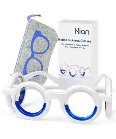 Anti Motion Sickness Smart Glasses Ultra-Light Portable Nausea Relief Glasses Reduce Airsick Sickness Seasickness Glasses for Travel Gaming No Lens Liquid Glasses(Bule)