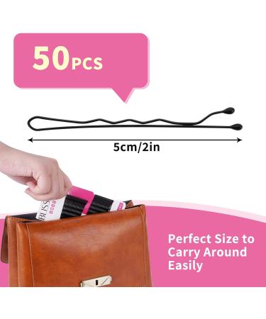 50 Pcs Black Bobby Pins 5cm Long Hair Grips Strong Hair Pins for Thick Wavy Straight Thin Curly Short Long Hair Kirby Grips for Hair Styling Makeup Travel Weddings and more - Buy Online on GoSupps.com